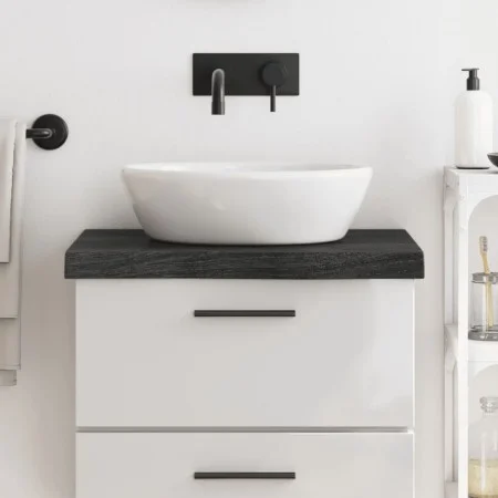 Encimera de baño madera tratada marrón oscuro 60x60x(2-6) cm de vidaXL, Encimeras - Ref: Foro24-3156208, Precio: 67,08 €, Des...