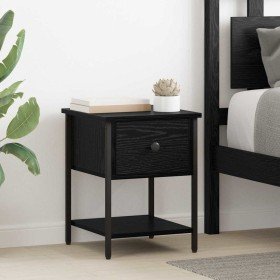 Mesa de Noche con cajón 2 pcs Roble negro 34 x 35,5 x 45 cm en Mesitas de noche | Comprar online en Foro24