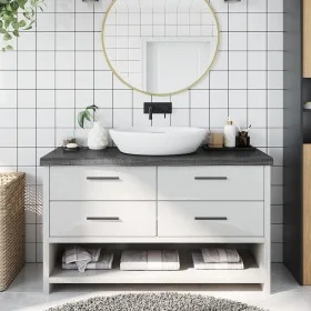 Dark brown treated wood bathroom countertop 100x30x(2-6) cm by vidaXL, Countertops - Ref: Foro24-3156223, Price: 60,78 €, Dis...