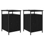 Armario de Noche 2 pcs Roble negro 40 x 42 x 60cm
