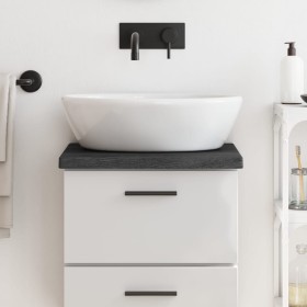Dark brown treated solid wood bathroom countertop 40x30x(2-4)cm by vidaXL, Countertops - Ref: Foro24-3156186, Price: 27,73 €,...