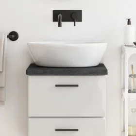 Encimera baño madera maciza tratada marrón oscuro 40x30x(2-4)cm de vidaXL, Encimeras - Ref: Foro24-3156186, Precio: 27,33 €, ...