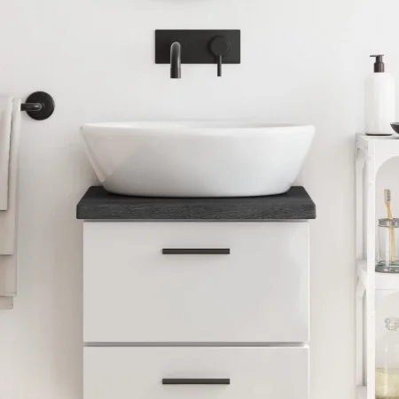 Encimera baño madera maciza tratada marrón oscuro 40x30x(2-4)cm de vidaXL, Encimeras - Ref: Foro24-3156186, Precio: 27,33 €, ...