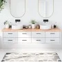 Encimera baño madera maciza tratada marrón claro 220x50x(2-6)cm de vidaXL, Encimeras - Ref: Foro24-3156182, Precio: 169,11 €,...