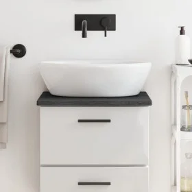 Dark brown treated solid wood bathroom countertop 40x40x2 cm by vidaXL, Countertops - Ref: Foro24-3156188, Price: 31,45 €, Di...