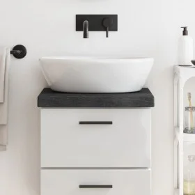 Dark brown treated wood bathroom countertop 40x40x(2-6) cm by vidaXL, Countertops - Ref: Foro24-3156190, Price: 36,28 €, Disc...