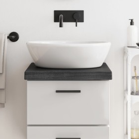 Dark brown treated wood bathroom countertop 40x60x(2-6) cm by vidaXL, Countertops - Ref: Foro24-3156196, Price: 52,02 €, Disc...