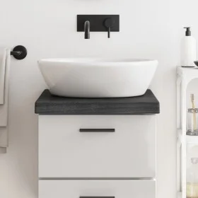 Encimera de baño madera tratada marrón oscuro 40x60x(2-6) cm de vidaXL, Encimeras - Ref: Foro24-3156196, Precio: 50,98 €, Des...