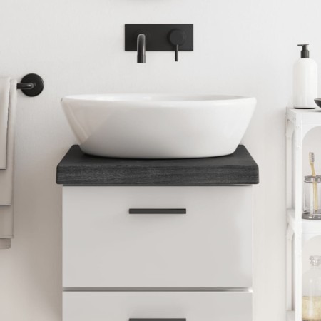 Dark brown treated wood bathroom countertop 40x60x(2-6) cm by vidaXL, Countertops - Ref: Foro24-3156196, Price: 52,02 €, Disc...