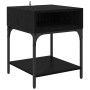 Mesa de Noche Roble negro 40 x 40 x 50 cm Madera contrachapada
