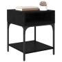 Mesa de Noche Roble negro 40 x 40 x 50 cm Madera contrachapada