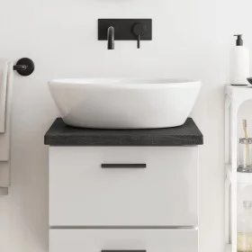Dark brown treated wood bathroom countertop 40x60x(2-4) cm by vidaXL, Countertops - Ref: Foro24-3156195, Price: 42,41 €, Disc...