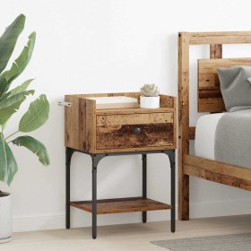 Mesa de Noche con cajón 2 pcs Madera vieja 40 x 29 x 60 cm en Mesitas de noche | Comprar online en Foro24