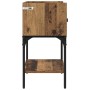 Mesa de Noche con cajón 2 pcs Madera vieja 40 x 29 x 60 cm