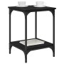 Mesa de Café Roble Negro 40 x 40 x 55 cm Madera contrachapada