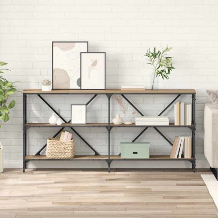 Mesa Consola con estante Roble artesanal 160 x 30 x 75 cm