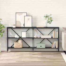 Mesa Consola Roble Negro 160 x 30 x 75 cm Madera contrachapada en Mesas auxiliares | Comprar online en Foro24