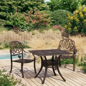 Bistro table and chairs 3 pieces cast aluminum bronze color by vidaXL, Garden sets - Ref: Foro24-3070577, Price: 567,18 €, Di...