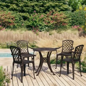 Bistro table and chairs 5-piece set, cast aluminum, bronze color. by vidaXL, Garden sets - Ref: Foro24-3070607, Price: 623,83...