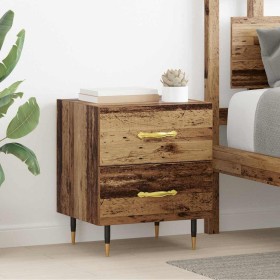 Armario de Noche con cajón 2 pcs Madera vieja 40 x 35 x 47.5 cm
