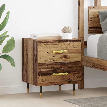 Armario de Noche con cajón 2 pcs Madera vieja 40 x 35 x 47.5 cm