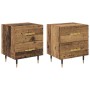 Armario de Noche con cajón 2 pcs Madera vieja 40 x 35 x 47.5 cm
