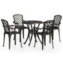 Bistro table and chairs 5-piece set, cast aluminum, bronze color. by vidaXL, Garden sets - Ref: Foro24-3070607, Price: 623,83...