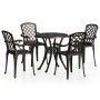 Bistrotisch und Stühle 5 Stück Aluminiumguss Bronzefarbe von vidaXL, Gartensets - Ref: Foro24-3070607, Preis: 599,06 €, Rabat...