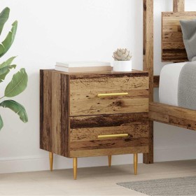 Armario de Noche con cajón 2 pcs Madera Vieja 40 x 35 x 47,5 cm