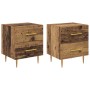 Armario de Noche con cajón 2 pcs Madera Vieja 40 x 35 x 47,5 cm