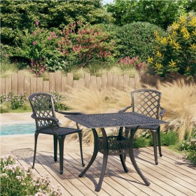 Mesa y sillas de bistró 3 piezas aluminio fundido negro de vidaXL, Conjuntos de jardín - Ref: Foro24-3070587, Precio: 506,51 ...