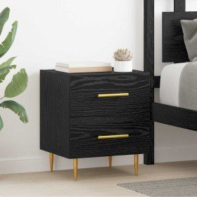 Armario de Noche con cajón 2 pcs Roble Negro 40 x 35 x 47,5 cm en Mesitas de noche | Comprar online en Foro24