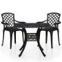 Bistro table and chairs 3 pieces black cast aluminum by vidaXL, Garden sets - Ref: Foro24-3070587, Price: 443,47 €, Discount: %