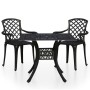Bistrotisch und Stühle 3-teilig aus schwarzem Aluminiumguss von vidaXL, Gartensets - Ref: Foro24-3070587, Preis: 506,51 €, Ra...