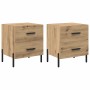 Armario de Noche 2 pcs Roble artisan 40 x 35 x 47.5 cm