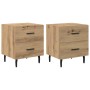 Armario de Noche 2 pcs Roble artisan 40 x 35 x 47.5 cm