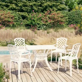 Bistro table and chairs 5 pieces white cast aluminum by vidaXL, Garden sets - Ref: Foro24-3070615, Price: 718,07 €, Discount: %