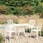 Bistro table and chairs 5 pieces white cast aluminum by vidaXL, Garden sets - Ref: Foro24-3070615, Price: 718,07 €, Discount: %