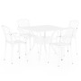 Bistrotisch und Stühle 5 Stück aus weißem Aluminiumguss von vidaXL, Gartensets - Ref: Foro24-3070615, Preis: 731,54 €, Rabatt: %