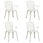 Bistrotisch und Stühle 5 Stück aus weißem Aluminiumguss von vidaXL, Gartensets - Ref: Foro24-3070615, Preis: 731,54 €, Rabatt: %