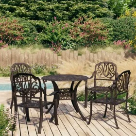 Bistro table and chairs 5 pieces cast aluminum bronze color by vidaXL, Garden sets - Ref: Foro24-3070601, Price: 952,68 €, Di...