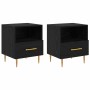Mesa de Noche con cajón 2 pcs Negro 40 x 35 x 47.5 cm
