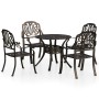 Bistro table and chairs 5 pieces cast aluminum bronze color by vidaXL, Garden sets - Ref: Foro24-3070601, Price: 970,92 €, Di...