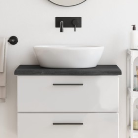 Dark brown treated solid wood bathroom countertop 80x40x(2-4)cm by vidaXL, Countertops - Ref: Foro24-3156213, Price: 67,38 €,...