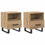 Armario de Noche 2 pcs Roble artisan 40 x 35 x 47.5 cm