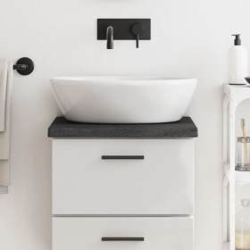 Dark brown treated solid wood bathroom countertop 40x40x(2-4)cm by vidaXL, Countertops - Ref: Foro24-3156189, Price: 37,61 €,...