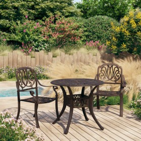 Bistro table and chairs 3-piece set cast aluminum bronze color by vidaXL, Garden sets - Ref: Foro24-3070574, Price: 594,16 €,...