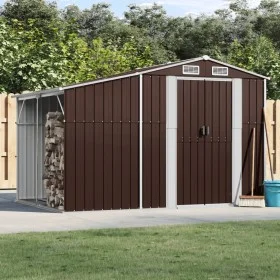 Cobertizo de jardín acero galvanizado marrón 277x192,5x179 cm de vidaXL, Cobertizos - Ref: Foro24-3188295, Precio: 347,46 €, ...
