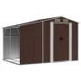 Brauner Gartenschuppen aus verzinktem Stahl, 277 x 192,5 x 179 cm von vidaXL, Schuppen - Ref: Foro24-3188295, Preis: 346,85 €...