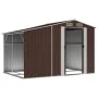 Brauner Gartenschuppen aus verzinktem Stahl, 277 x 192,5 x 179 cm von vidaXL, Schuppen - Ref: Foro24-3188295, Preis: 346,85 €...